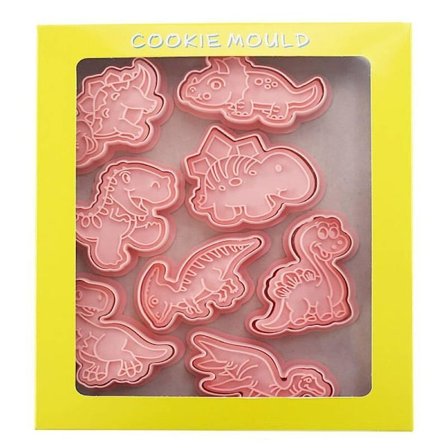 Små kageformer af plastik - dinosaurer - 8 stk