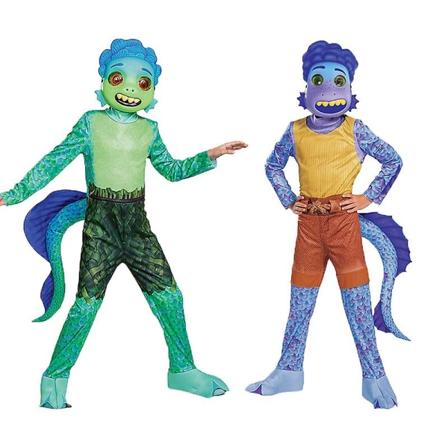 Halloween Luca Alberto sjömonster rollspelsdräkt med mask Green 8-10 Years(L)