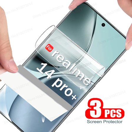 3 ST För Realme 14 Pro Plus Ultratunn Hydrogel Film För Realme 11 12 10 13 Pro Plus 12X 14X 5G Full Cover Gel Skärmskydd