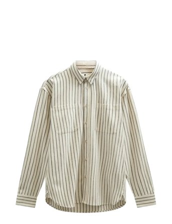 Anerkjendt Aklasse Stripe L/S Shirt - Cream - L