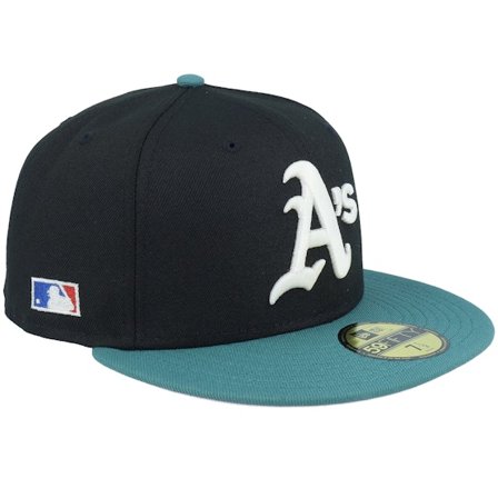 New Era - Negro fitted Gorra - Oakland Athletics Pair Of Aces 59FIFTY Black/Teal Fitted @ Hatstore