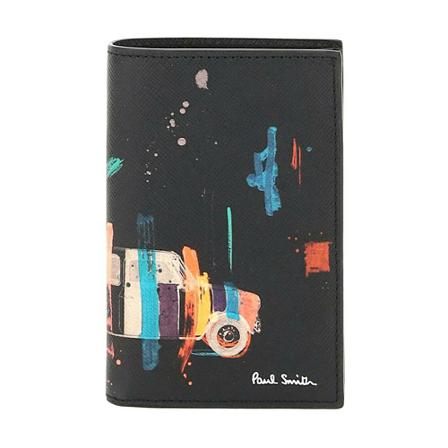 Paul Smith Paul smith mini stripe print bi-fold cardholder svart, Herr Plånböcker, Herr, Storlek: ONE SIZE
