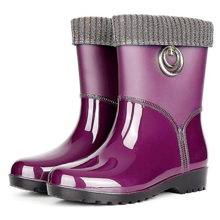 Damfodrade Wellington Korta gummistövlar Regnstövlar Skor Lila 39