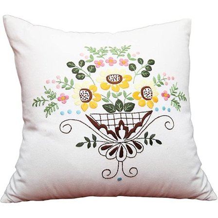 Kirjonta Tyynynpäällinen Tynynpäällinen Ristinommel Paketti Aloittelijoille (Vaaleansininen)