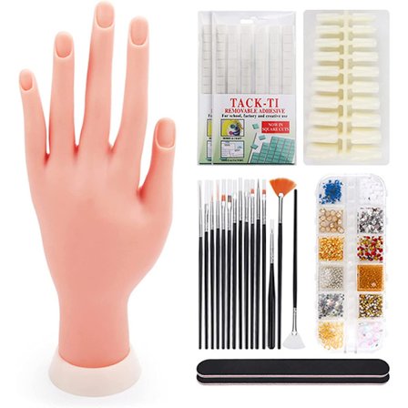 Akryl Nail Practice Hand, 200st Nail Tips