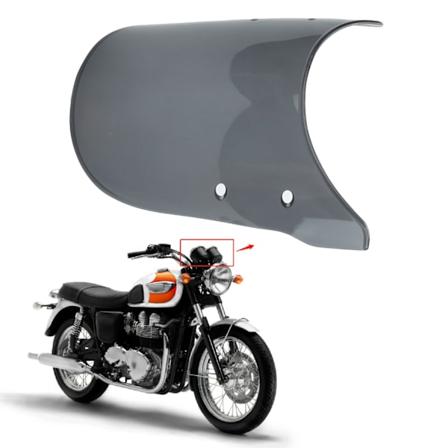 Motorsykkel Vindavviser Universal Anti-Sprekk Riperesistent Passform for Triumph Bonneville 57in Runde Frontlykter (Røkt)