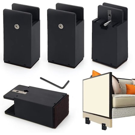 4 stk. Justerbare møbelforhøjere 10 cm, firkantede møbelforhøjere til sofa, skrivebord, seng, stol, højdeforlængere til møbelben, passer til 2-2,5 cm