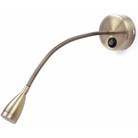 Fleksibel sengelampe med afbryder, 1 CREE LED 3 W, bronze