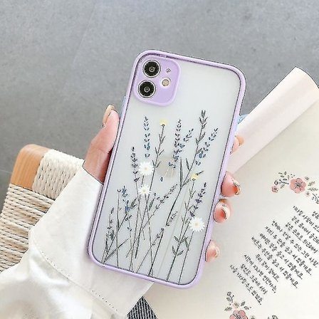 For 12 Mini Hole Skin Feel Plants Beskyttende Etui (lilla)