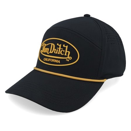 Von Dutch - Oval Patch 6 Panels Black Adjustable Adjustable Black Cap - @ Hatstore