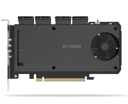 ICY DOCK 4x M.2 NVMe SSD Adapter for PCIe 4.0 x16 Slot