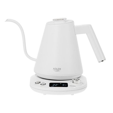 Adler vattenkokare med temperaturkontroll och svanhals – Vit