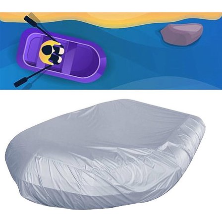 Oppblåsbar båtdeksel - 330*94*46 cm - Oxford-duk oppblåsbar båtdeksel - Grå