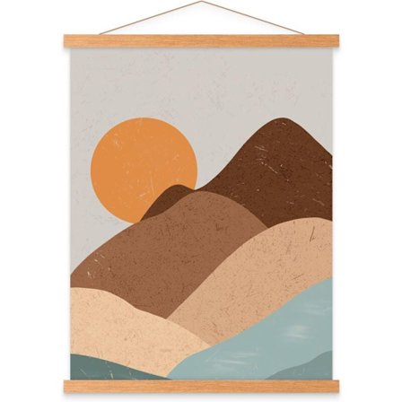 A3 Fotoram, Affischram 30x30 30x40 30x40 Magnetiserad Naturligt Trä för Affisch Magnetisk Ram Hängande Ram Affischram (30cm, Teak) KLB