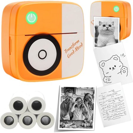 Mini termisk skriver Bluetooth blekkløs lommeskriver kompatibel med Android og iOS Bluetooth-etikettskriver kan skrive ut bilder, malerier og QR-koder