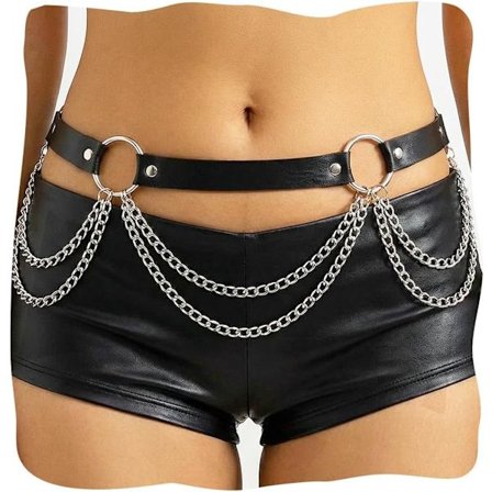 Taljekæde Bælte Rave Punk Læder Kropstilbehør til Kvinder