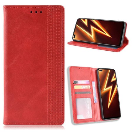 Bofink Vintage läder Realme 6 Pro fodral - Röd