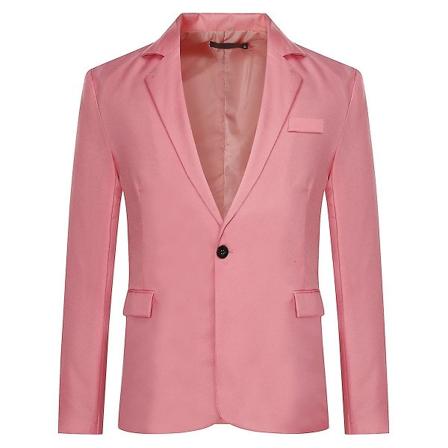 Miesten yksirivinen casual puku toppitakki 6 väriä CMK Pink XS