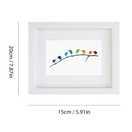 Sea Glass Rainbow Bird Ornament Glass Bird Figurine 8