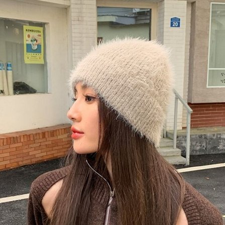 Kanin uldhue strikket hue GRÅ