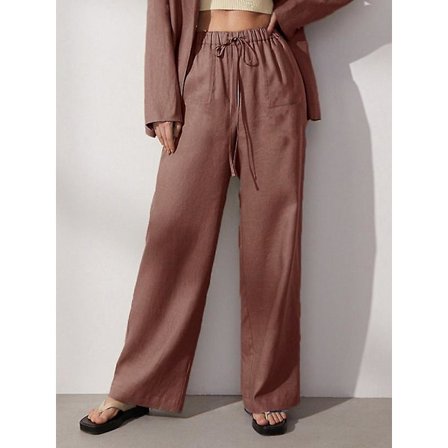 Kvinders bomuldsbukser Grå Højtaljede Harem Løs Blød Elastisk talje Hvide Sommerbukser Blå Casual 2022 Bukser til kvinder H