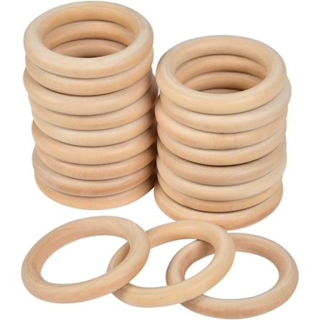 20 kappaleen pakkaus luonnonpuisia renkaita 70 mm:n viimeistelemättömiä puurenkaita käsintehtyihin koruihin Unelmien sieppaririipus Pyöreät puiset 