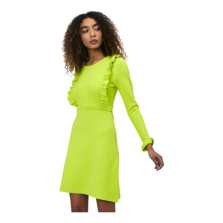 Silvian Heach, Short knit dress with rouches Groen, Dames, Maat:XS,polyester
