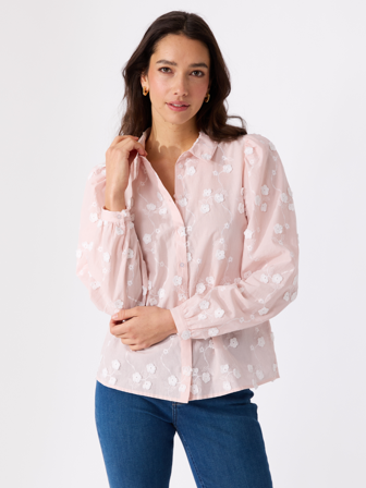 MATCH - Johanne blondeskjorte - Marie Philippe - Str. 36 - Dame - Skjorter & Bluser - Rosa - 100% bomull