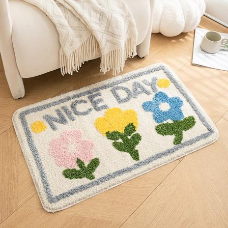 Söpö kukka kylpyhuone matot | Pehmeät ja paksut kuidut, liukumattomat, vettä imevät