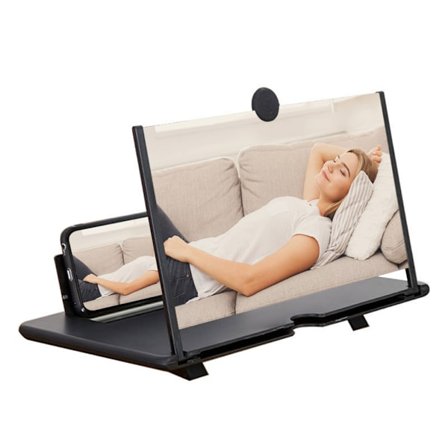 14 tommer mobiltelefon skærmforstørrelsesstativ, HD 3D video forstørrelse, foldbar desktop holder til smartphones