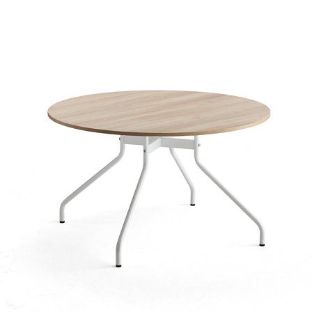 Tisch AROUND, Ø 1200 mm, weiß/Eiche