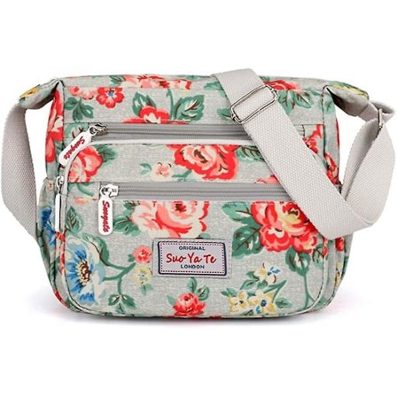 Afslappet Nylon Blomster Skuldertaske Til Kvinder Crossbody Taske Messenger Tasker Rejsetaske Med Justerbar Rem Vandafvisende A916-342