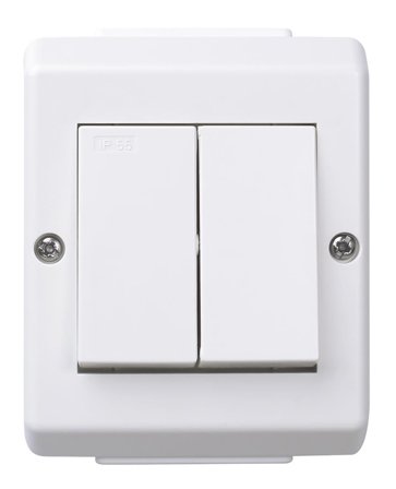 Elko EKO07471 Strømbryter renhvit, uten lys, IP55 Koblingstype:Kron, Strømbrytere & vegguttak