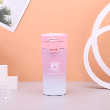 Wekity Bounce Cover Rustfrit Stålkrus til Kaffe Dobbelt Lag Stor Kapacitet Bilkrus Feriegave, 380ml