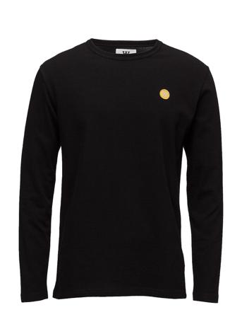 Mel Long Sleeve T-shirts Long-sleeved Svart Double A By Wood Wood