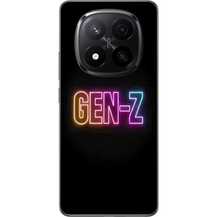 Yhteensopiva Puhelinkuori Xiaomi Xiaomi Redmi Note 14 Pro+ Neontext Gen Z värikkäässä valossa tummaa taustaa vasten modernissa digitaalisessa tyyl