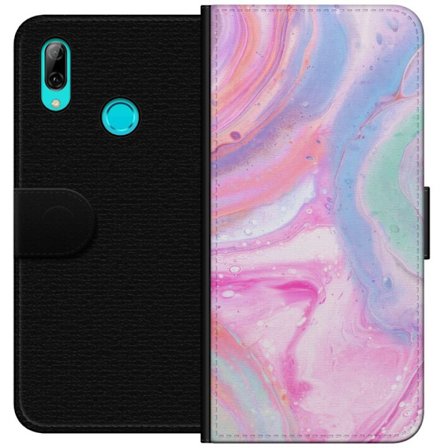 Yhteensopiva Lompakkokotelo Huawei Huawei P smart 2019 Abstrakti pastellin värinen marmoritaide, jossa on nestemäinen akryyli vaikutus pinkissä, si