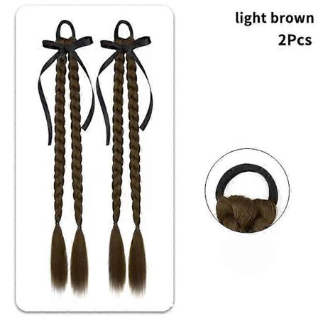 1 Par Syntetisk Flettet Twist Sløyfe Fletter Hestehale Hårforlengelse Svart Naturlig Parykk Lang Hestehale Strikk Kvinner Parykk Fest