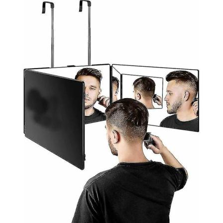 360 Hårstylingsspeil, 3-sidig Hårstylingsspeil, Bærbar Hengespeil, Justerbar Høyde, Sammenleggbart Sminke Speil For Hårstyling, Barbering, Meg