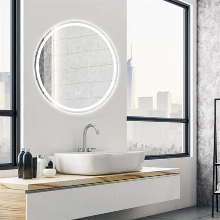 Duggfritt baderomsspeil 60 cm med justerbar LED-belysning