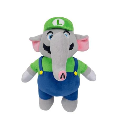 Super Mario Bros -teemainen ihana elefantti pehmolelu faneille, kodin sisustukseen ja lahjoiksi Green Mickey