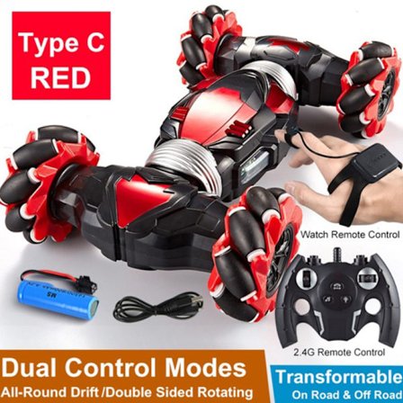Fjärrkontroll Stunt Bil Gesture Induktion Vridning Off-Road Ca Red Dual mode