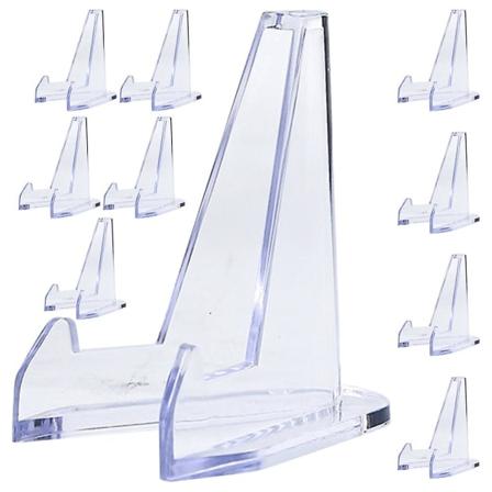 10 st Korthållare Klar Bildvisning Akryl Visningsställ Platta Visning Flerfunktions Telefonställ Transparent 6,8X6X5,2CM Transparent 6.8X6X5.2CM