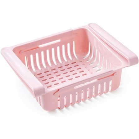 Muovinen säilytyslaatikko, tilaa säästävä jääkaappilaatikon järjestäjä sisäänvedettävällä muotoilulla ja tuuletusaukoilla, hyllyn alle vedettävä 