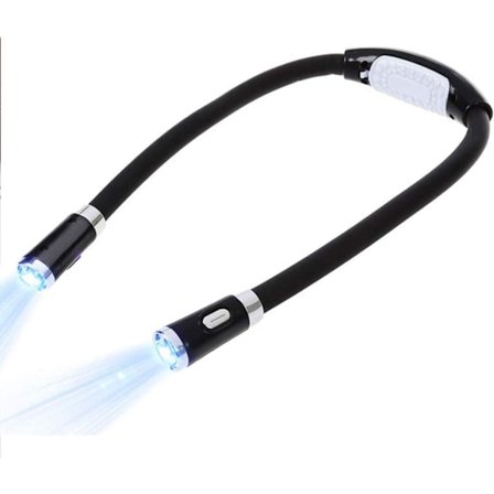 Nakkelampe for lesing i sengen, 3 moduser, nakkelampe for lesere, U-formet LED for bokormer, camping