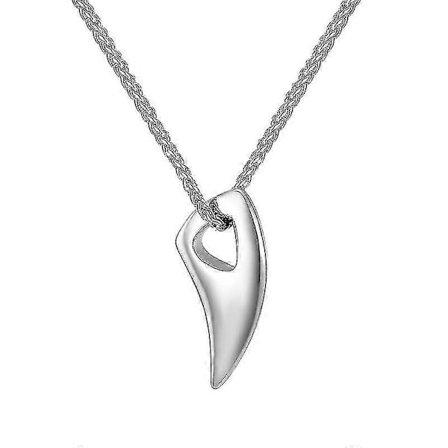 925 Silver Herr Vargtand Spjut Hängsmycke Halsband - 55 cm (Silver)