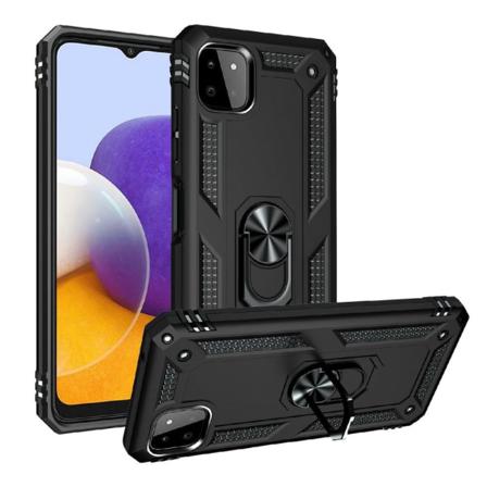 Samsung Galaxy A22 5g - Armor Hybrid Ring Skal - Svart Svart