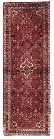 105X295 Alfombra Hosseinabad Oriental De Pasillo Rojo Oscuro/Negro (Lana, Persia) Carpetvista