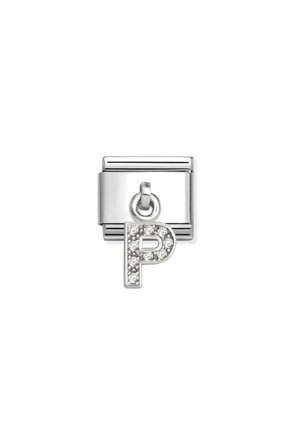 CHARMS Letter cz & 925 Sterling Silver P