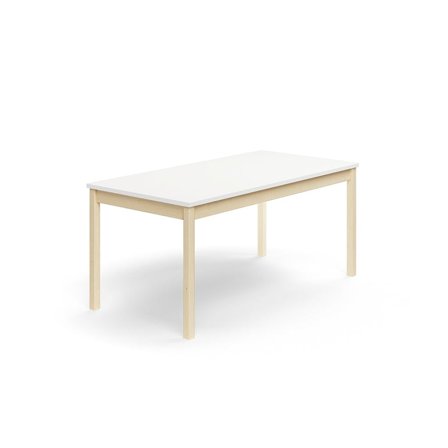 Tisch DECIBEL, 1600x800x720 mm, schalldämmendes Hochdrucklaminat, Birke/weiß